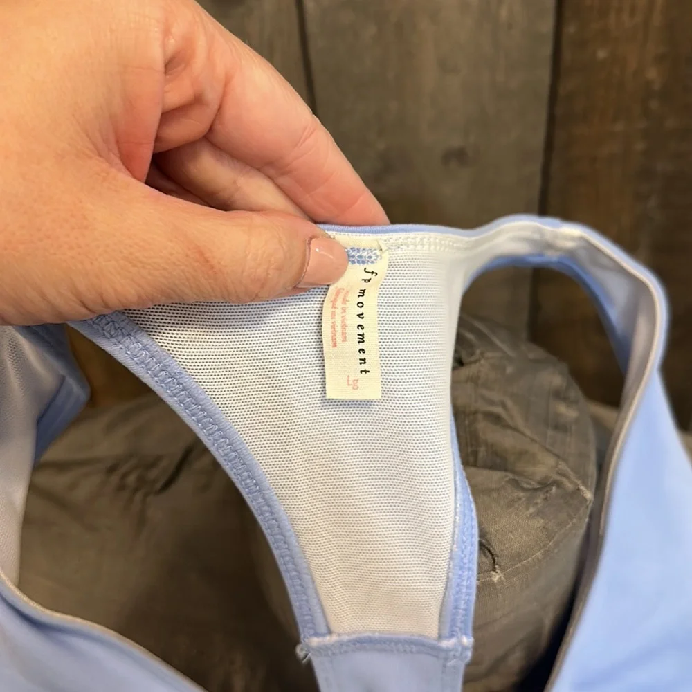 Free People Movement Corsican Sea Blue Strappy Back Sports Bra Size Large NWT - Picture 5 of 7